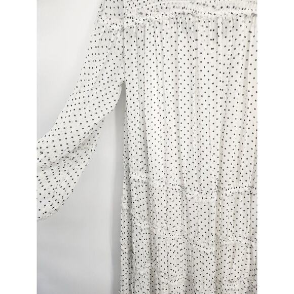 NWT Anthropologie Long-Sleeve Smocked Tiered Maxi Dress Sz SP Polka Dot #9M412 - Picture 10 of 14